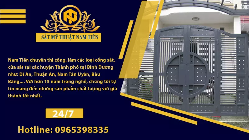 Làm Cổng sắt tại các huyện, Thành phố tại Bình Dương