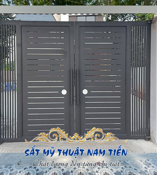 Mẫu cổng sắt 2 cánh đẹp hiện đại