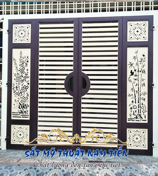 Mẫu cổng sắt 2 cánh đẹp hiện đại